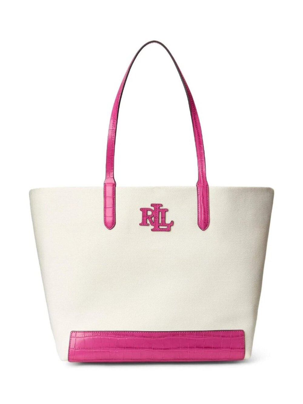 Lauren Ralph Lauren Canvas Large Goldie Tote, Pink, NWOT